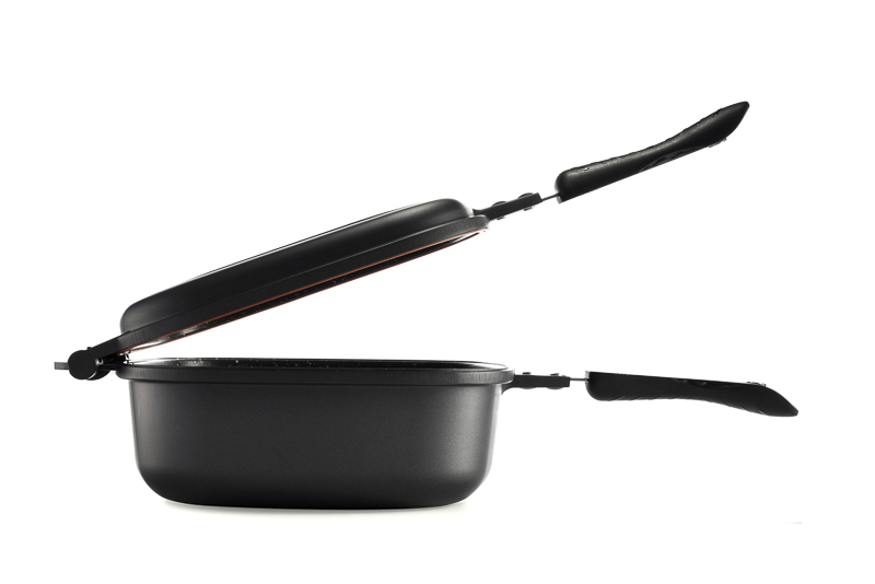 32cm Detachable Double Grill Pan DEEP BLACK MARBLE by FOOD APPEAL