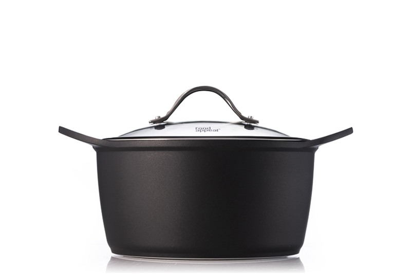 28cm Casserole with lid BLACK MARBLE by FOOD APPEAL